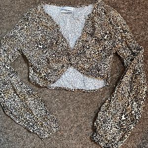 Urban Outfitters Leopard Print Open Long Sleeve